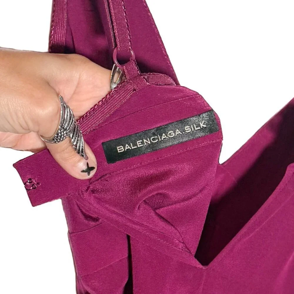 Balenciaga 2007 Magenta Silk Tank Dress - Picture 6 of 9